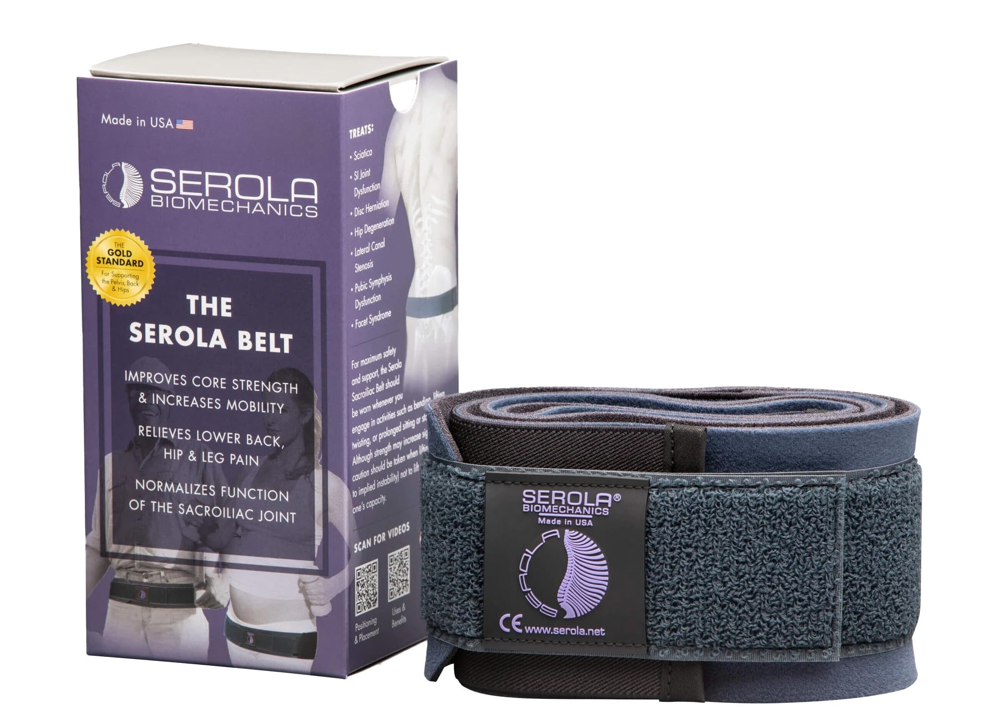 矯正用品・補助ベルト New Serola Sacroiliac Belt 34 to 40 inch SEROLA® Sacroiliac Belt, Medium – Fits 34” to 40” Hip Measurement